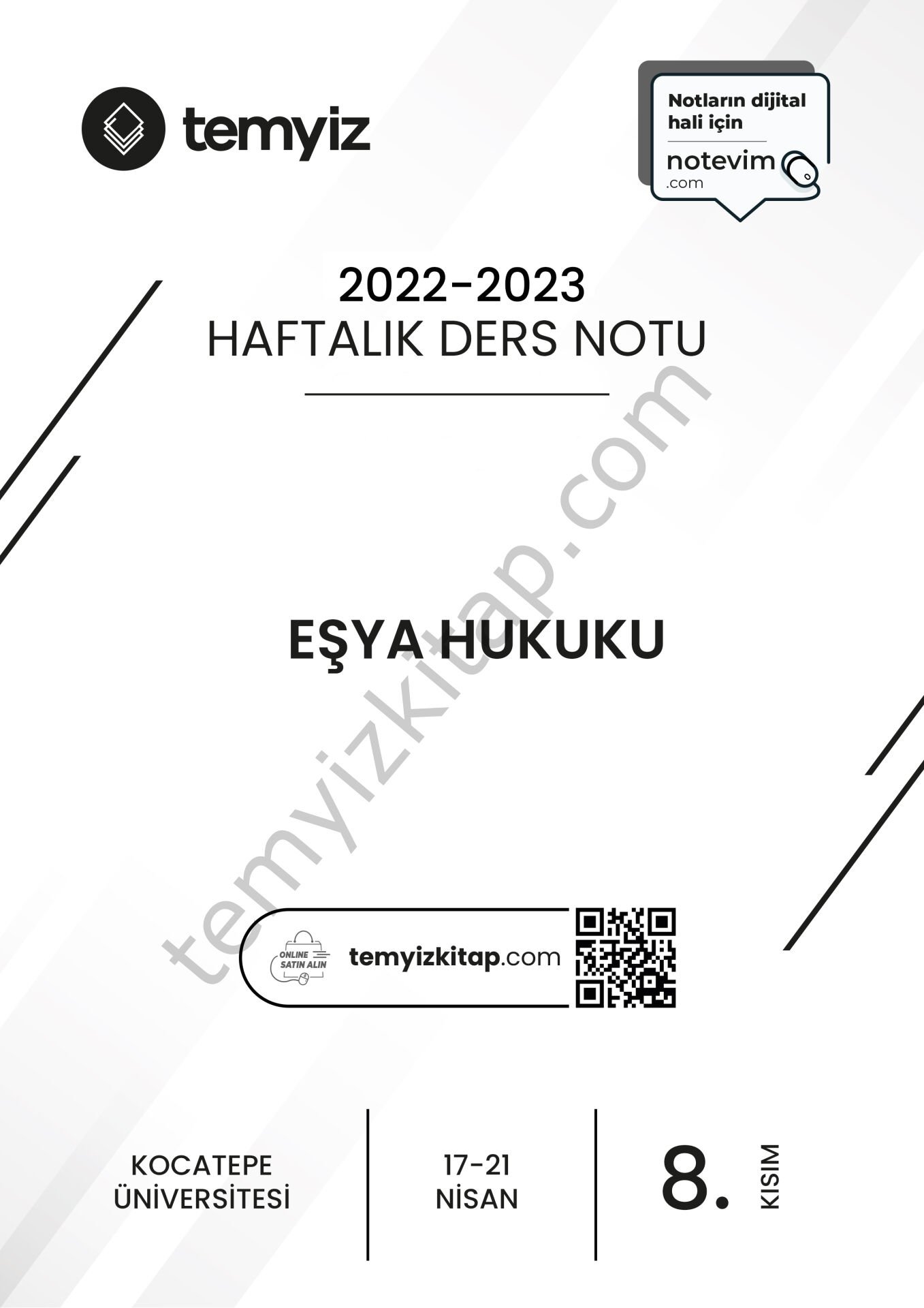 Kocatepe Üniversitesi Eşya Hukuku 22-23 Bahar 8