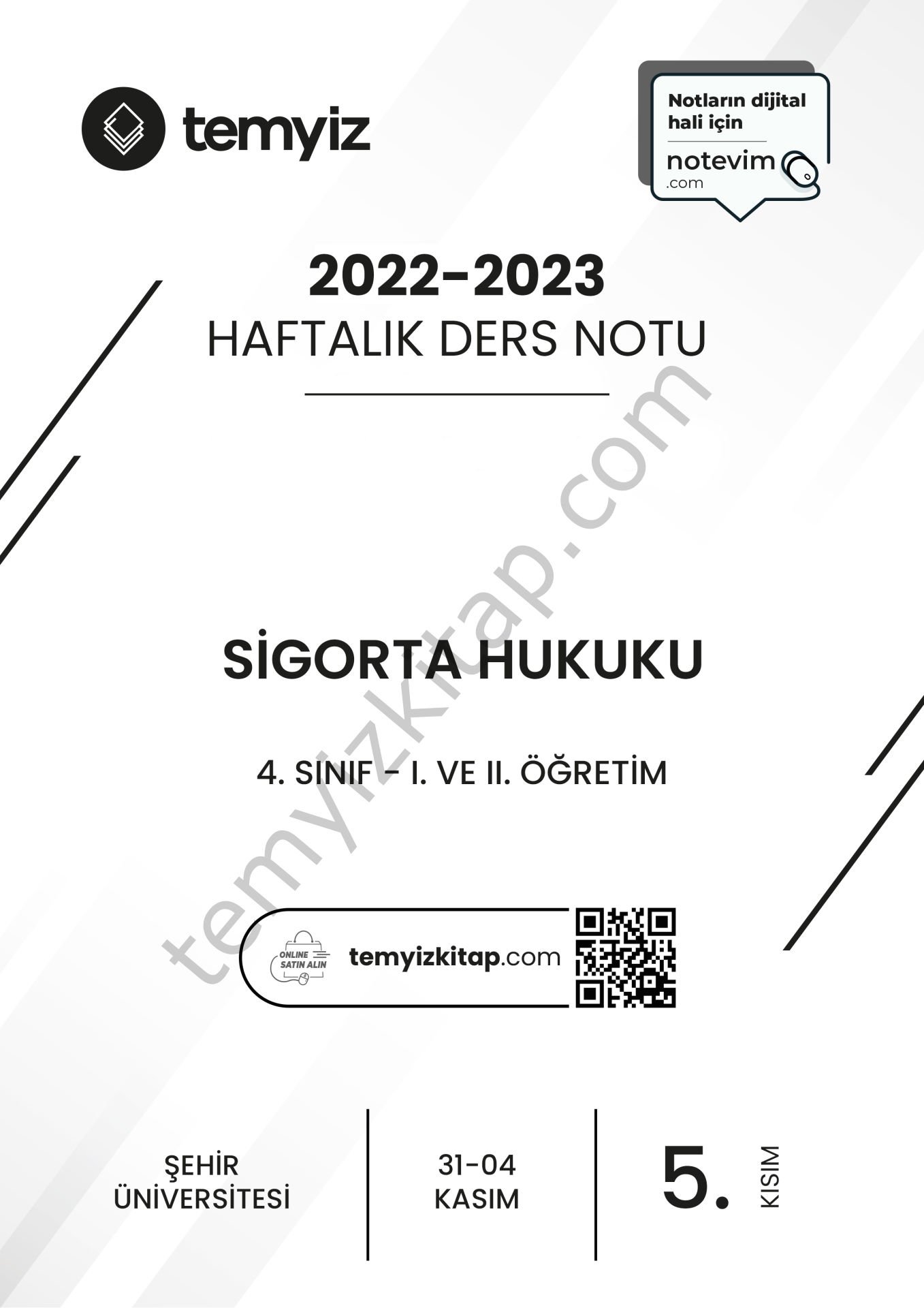 Şehir Üniversitesi Sigorta Hukuku 22-23 Güz 5