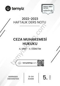 Ceza Muhakemesi Hukuku 2.Öğretim 22-23 Güz 5