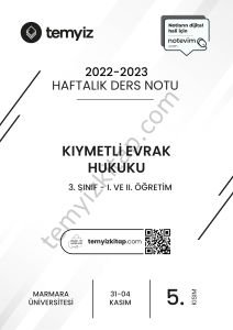 Kıymetli Evrak Hukuku 22-23 Güz 5
