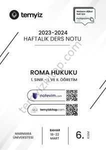 Roma Hukuku 23-24 Bahar 6