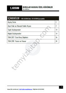 Borçlar Hukuku Özel Hükümler 24-25 Güz 1