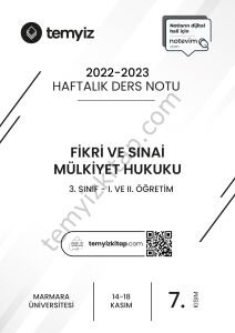 Fikri ve Sınai Mülkiyet Hukuku 22-23 Güz 7