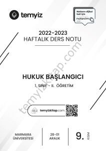 Hukuk Başlangıcı 2.Öğretim 22-23 Güz 9