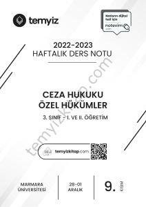Ceza Hukuku Özel Hükümler 22-23 Güz 9