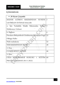 Ceza Muhakemesi Hukuku 1.Öğretim 22-23 Güz 9