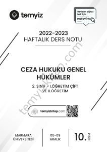 Ceza Hukuku Genel Hükümler 1.Öğretim Çift ve 2.Öğretim 22-23 Güz 10