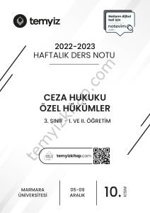 Ceza Hukuku Özel Hükümler 22-23 Güz 10