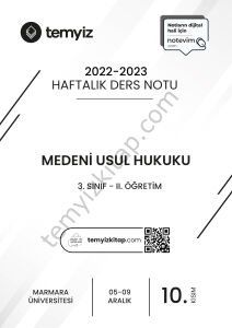 Medeni Usul Hukuku 2.Öğretim 22-23 Güz 10