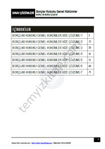 Borçlar Hukuku Genel Hükümler 2024-2025 Vize Çözümleri