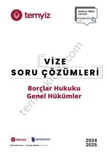 Borçlar Hukuku Genel Hükümler 2024-2025 Vize Çözümleri
