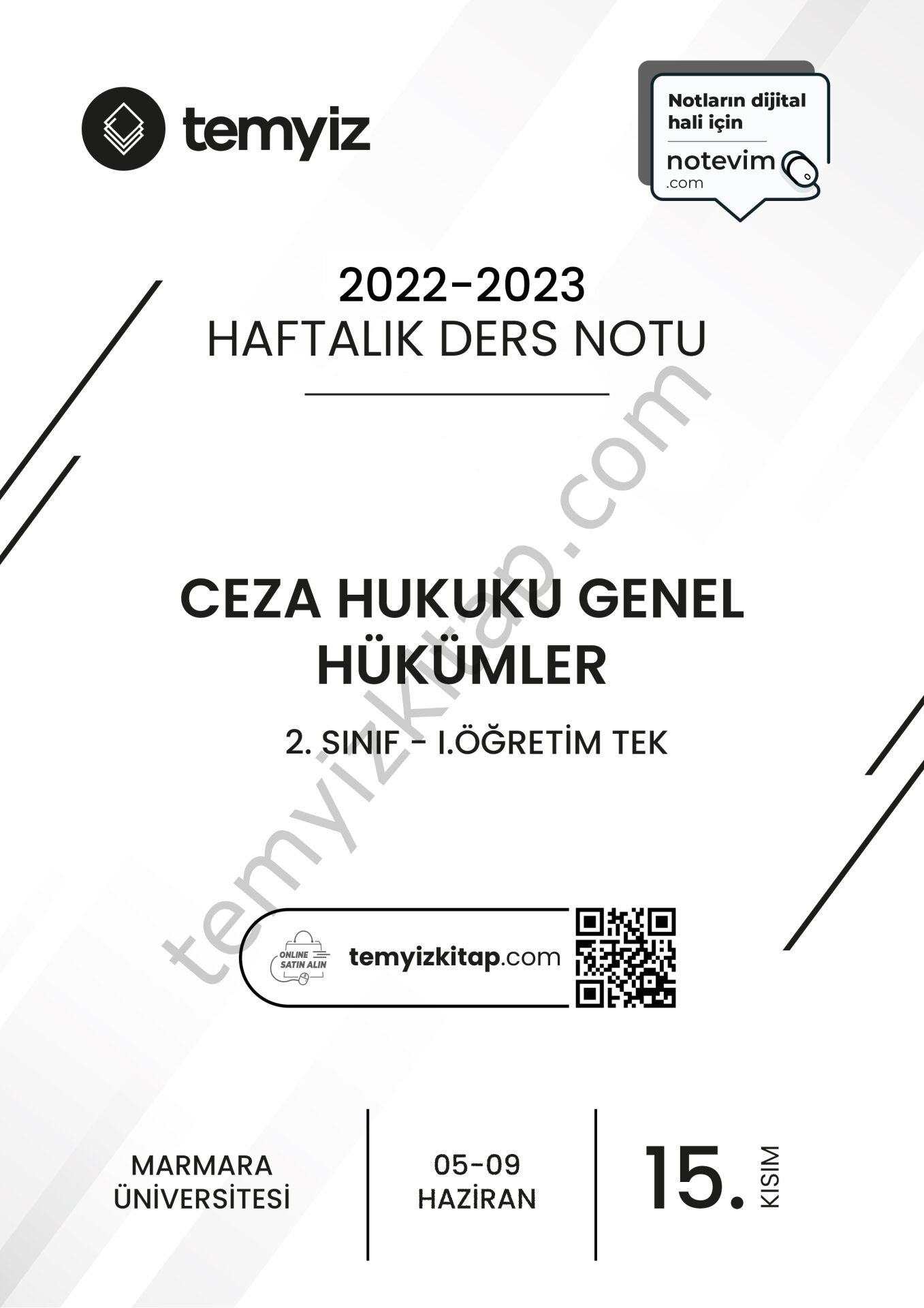 Ceza Hukuku Genel Hükümler 1.Öğretim TEK 22-23 Bahar 15