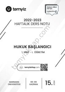 Hukuk Başlangıcı 1.Öğretim 22-23 Bahar 15