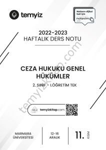 Ceza Hukuku Genel Hükümler 1.Öğretim TEK 22-23 Güz 11