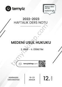 Medeni Usul Hukuku 2.Öğretim 22-23 Güz 12