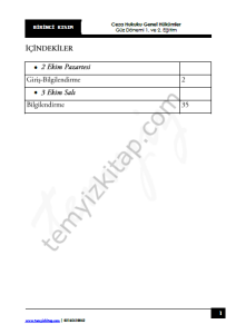 Ceza Hukuku Genel Hükümler 1.Öğretim Çift ve 2.Öğretim 23-24 Güz 1