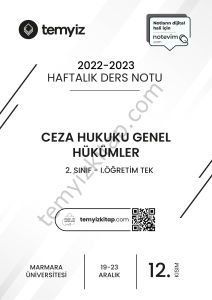 Ceza Hukuku Genel Hükümler 1.Öğretim Tek 22-23 Güz 12