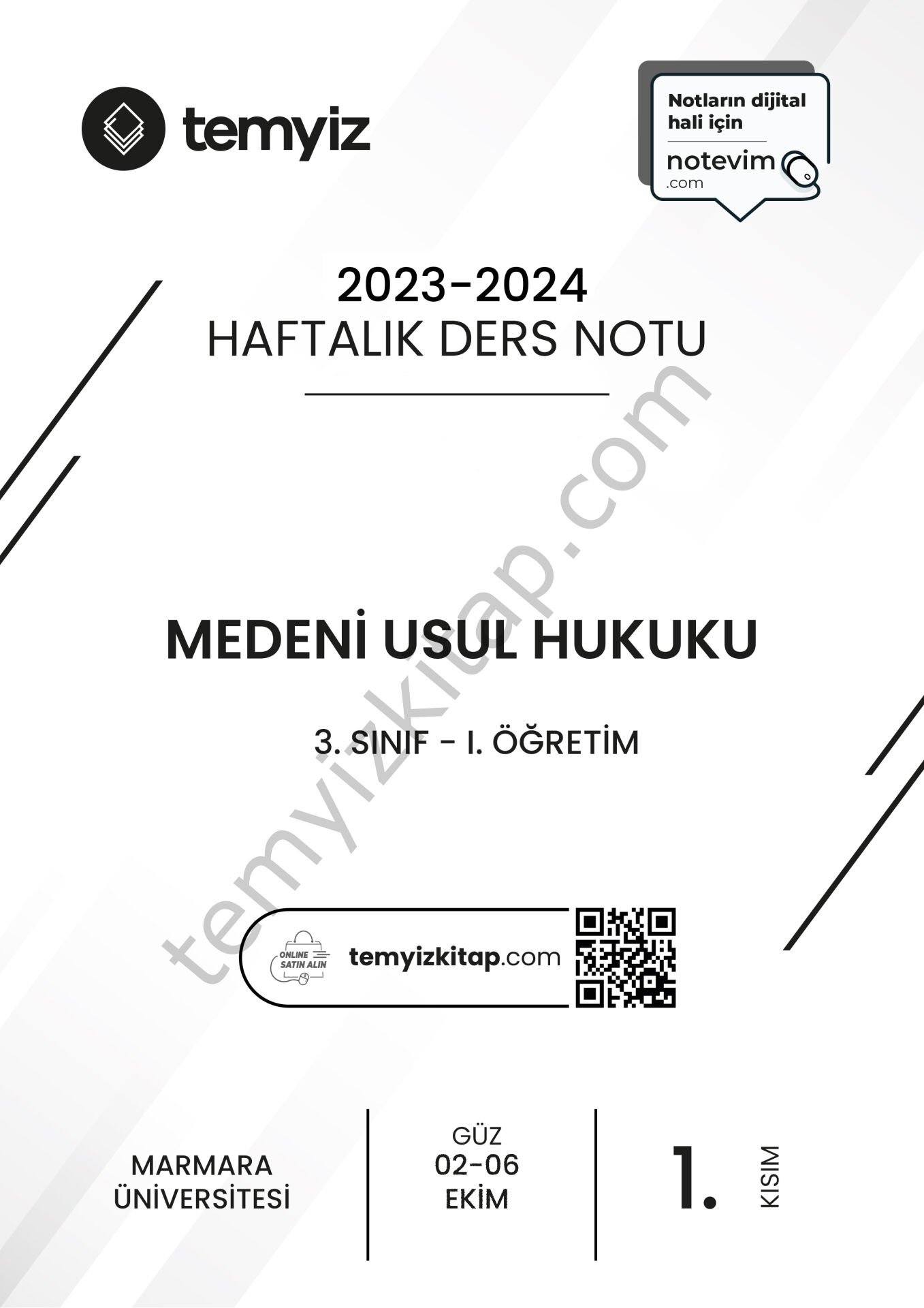 Medeni Usul Hukuku 1.Öğretim 23-24 Güz 1