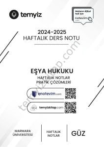 Eşya Hukuku 24-25 Güz Dönemi Haftalık Ders Notları (1-14)
