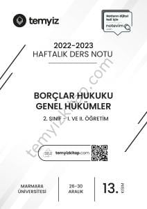 Borçlar Hukuku Genel Hükümler 22-23 Güz 13