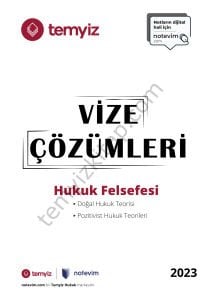 Hukuk Felsefesi 2023 Vize Çözümleri