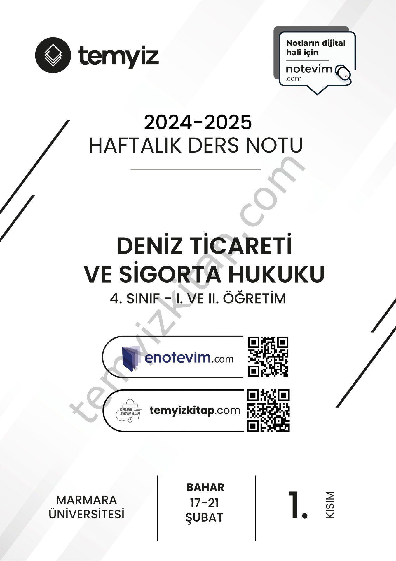 Deniz Ticareti ve Sigorta Hukuku 24-25 Bahar 1