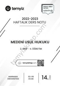 Medeni Usul Hukuku 2.Öğretim 22-23 Güz 14