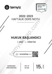 Hukuk Başlangıcı 1.Öğretim 22-23 Güz 15