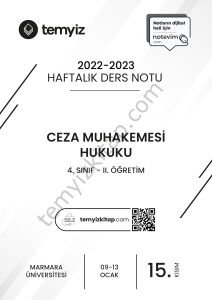 Ceza Muhakemesi Hukuku 2.Öğretim 22-23 Güz 15
