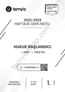 Hukuk Başlangıcı 1.Öğretim 22-23 Bahar 1