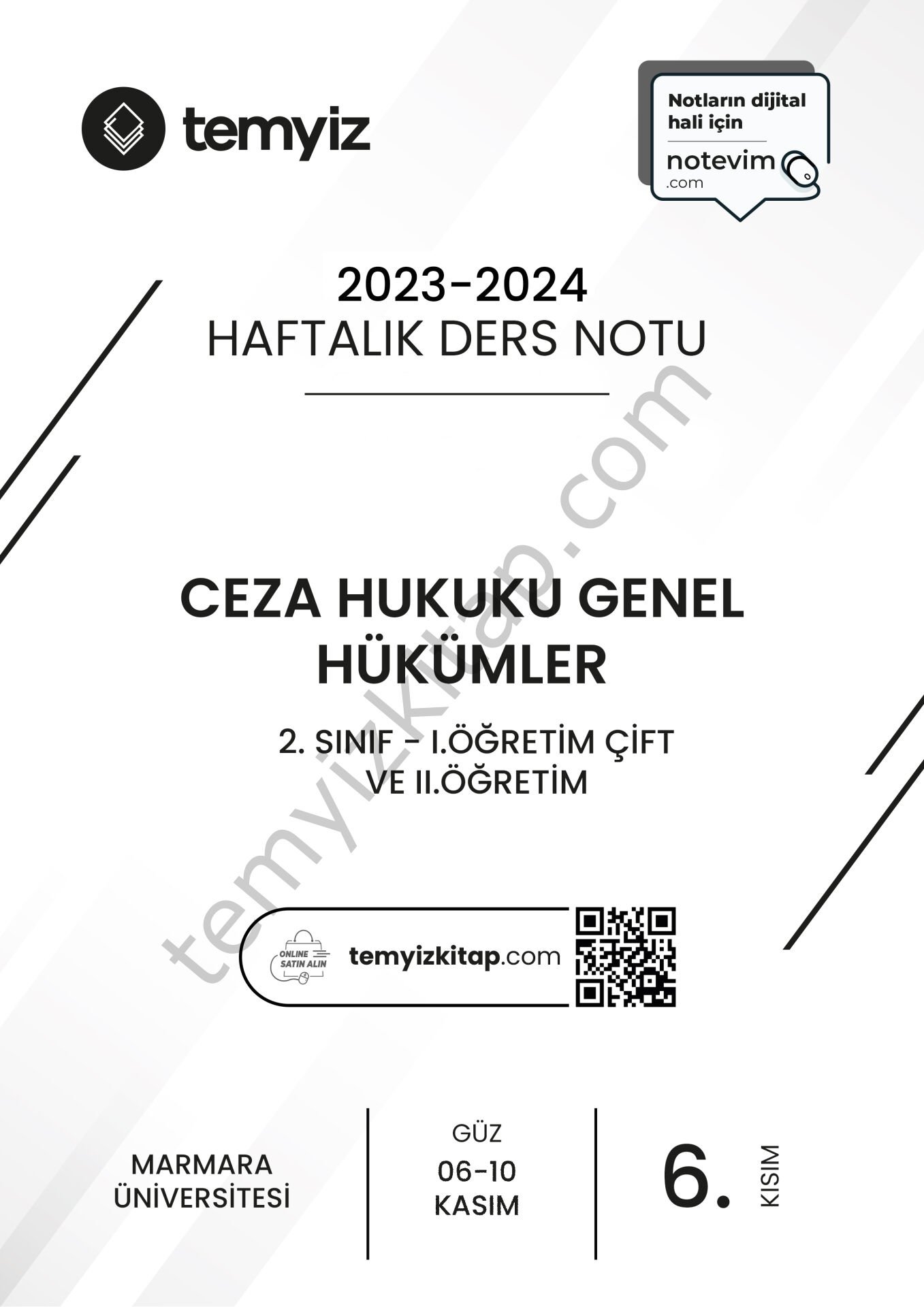 Ceza Hukuku Genel Hükümler 1.Öğretim Çift ve 2.Öğretim 23-24 Güz 6