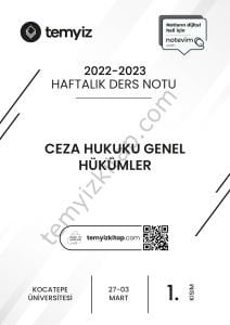 Kocatepe Üniversitesi Ceza Hukuku Genel Hükümler 22-23 Bahar 1