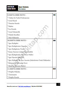 Spor Hukuku 23-24 Güz 1-15 Güncelleştirilmiş Arşiv Notu