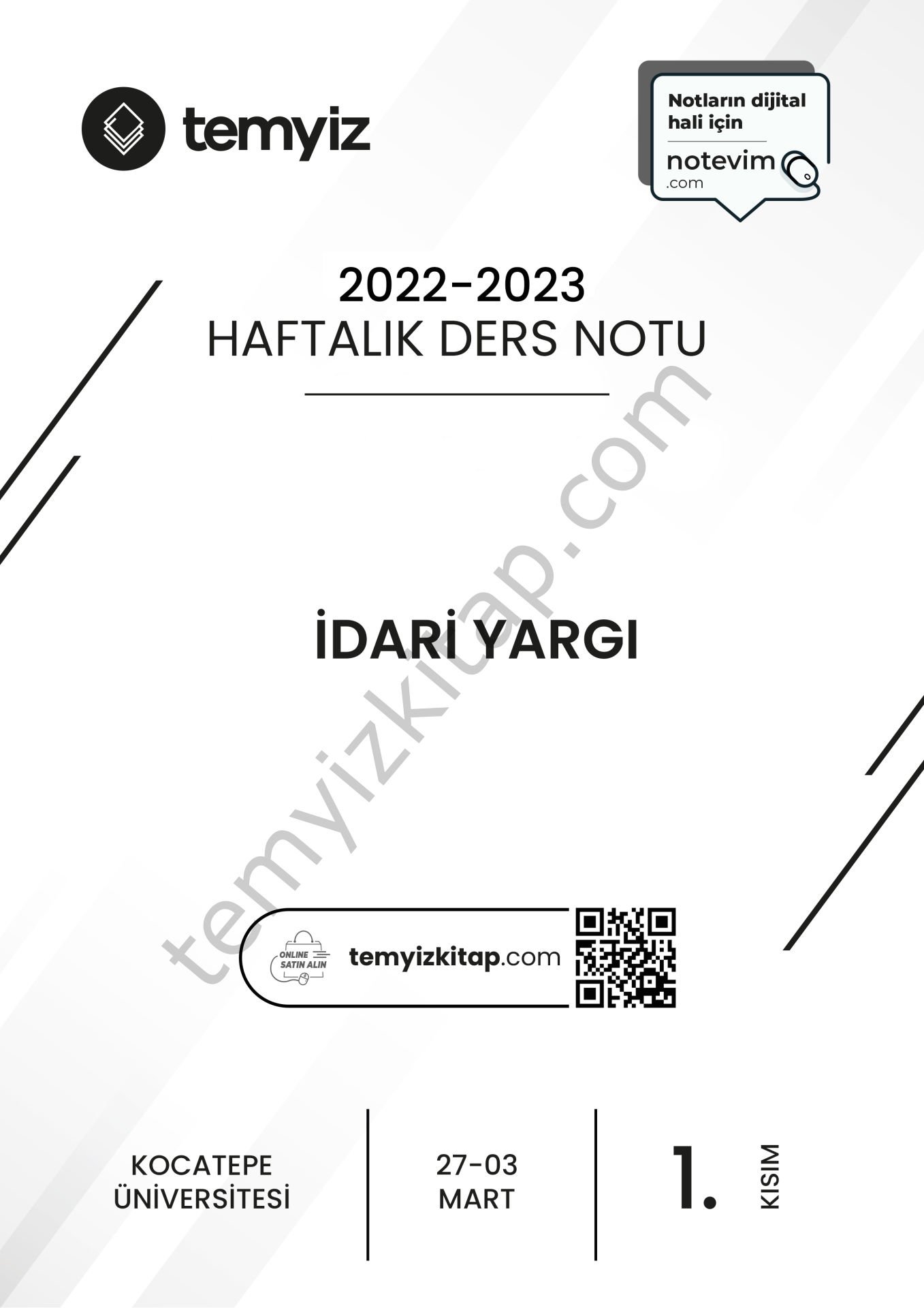 Kocatepe Üniversitesi İdari Yargılama Hukuku 22-23 Bahar 1