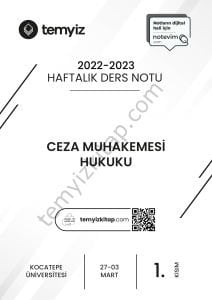 Kocatepe Üniversitesi Ceza Muhakemesi Hukuku 22-23 Bahar 1