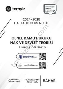 GKH Hak ve Devlet Teorisi 2.Öğretim TEK 24-25 Bahar Tüm Haftalar