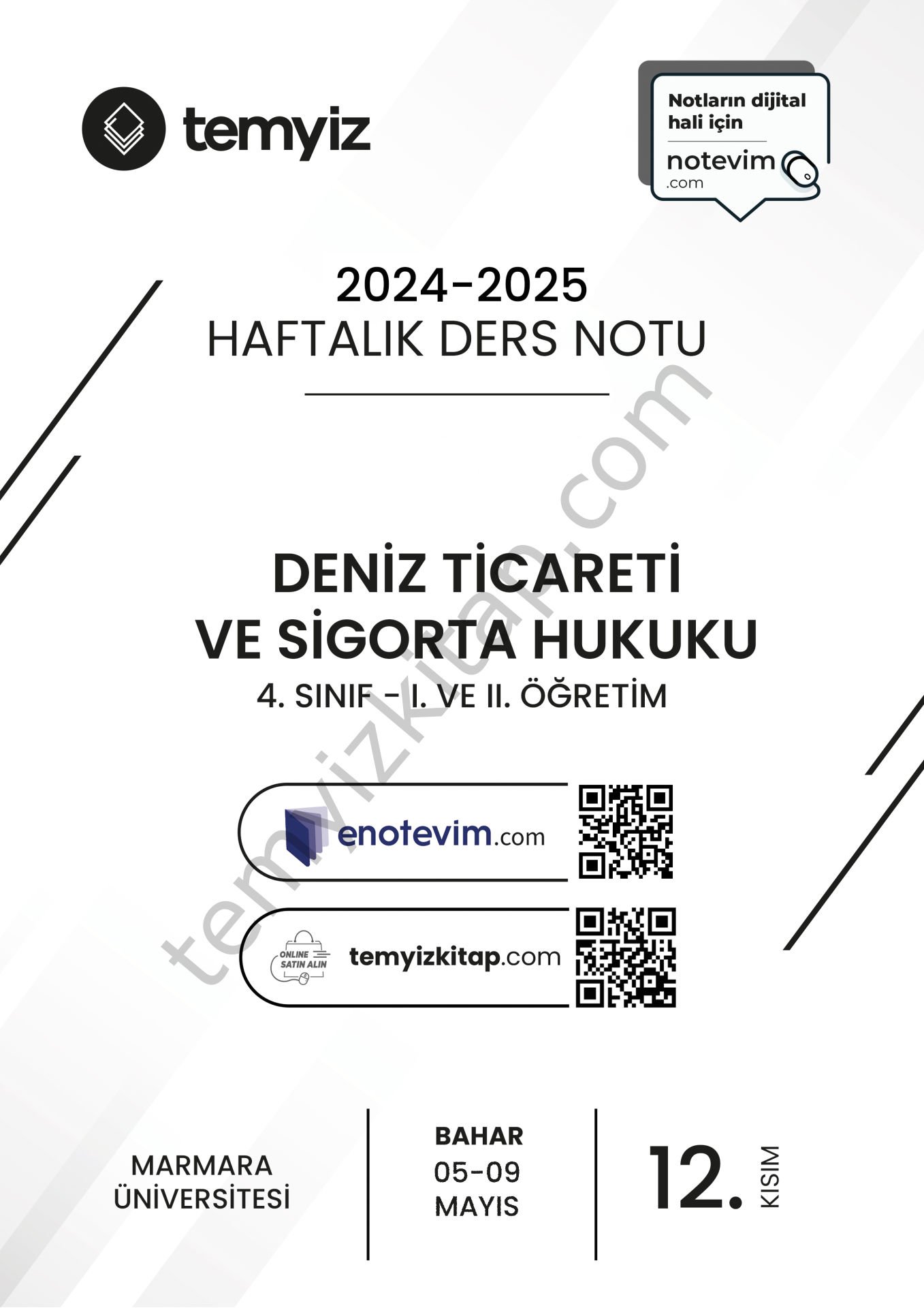 Deniz Ticareti ve Sigorta Hukuku 24-25 Bahar 12