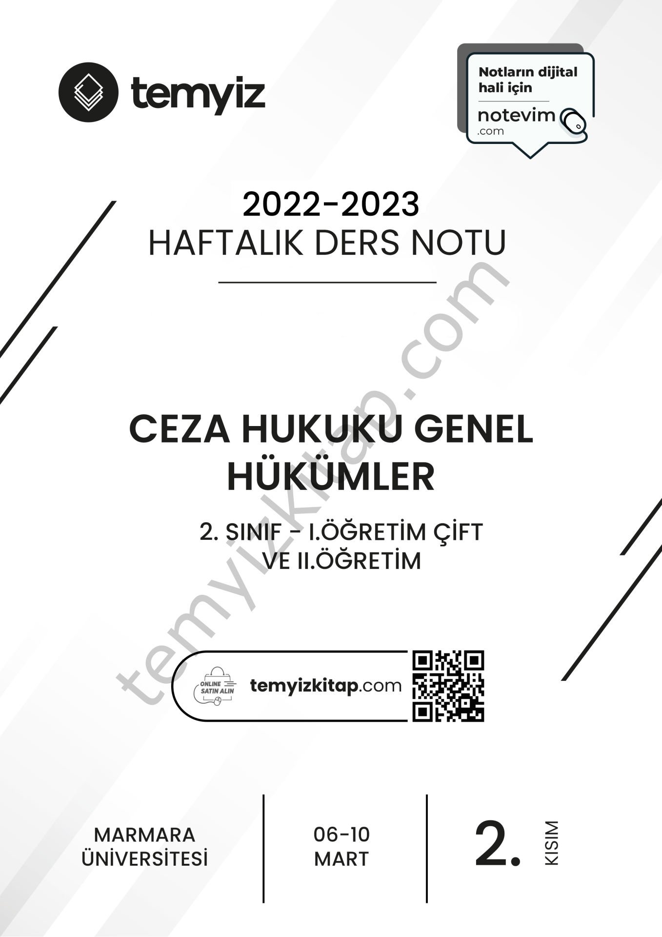 Ceza Hukuku Genel Hükümler 1.Öğretim Çift ve 2.Öğretim 22-23 Bahar 2
