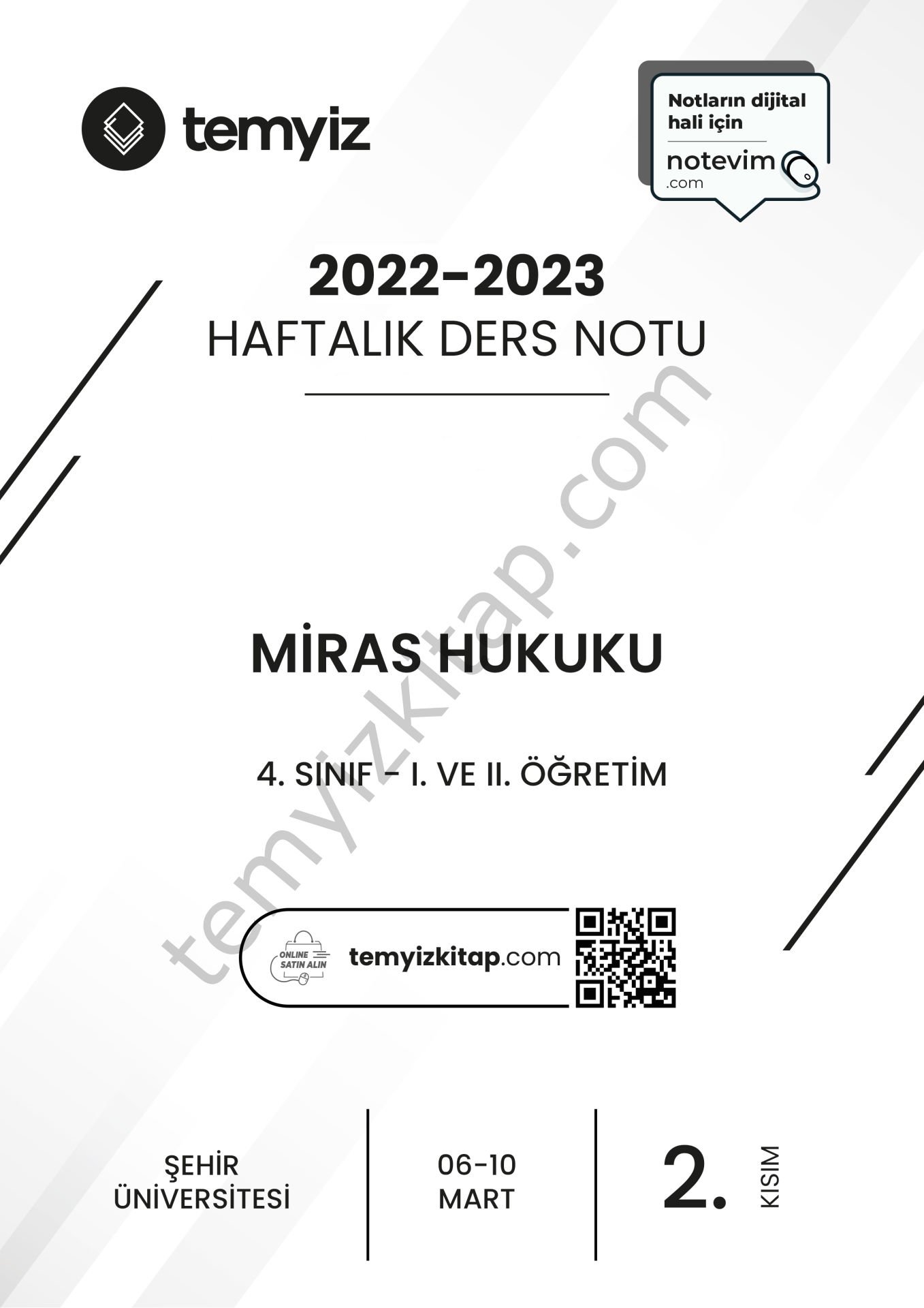 Şehir Üniversitesi Miras Hukuku 22-23 Bahar 2