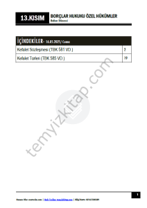 Borçlar Hukuku Özel Hükümler 24-25 Bahar 13