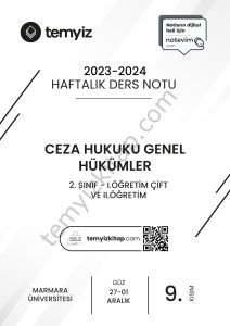 Ceza Hukuku Genel Hükümler 1.Öğretim Çift ve 2.Öğretim 23-24 Güz 9