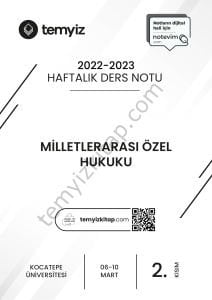 Kocatepe Üniversitesi Milletlerarası Özel Hukuk 22-23 Bahar 2