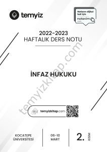 Kocatepe Üniversitesi İnfaz Hukuku 22-23 Bahar 2