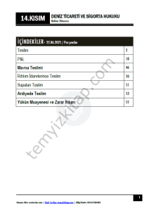 Deniz Ticareti ve Sigorta Hukuku 24-25 Bahar 14