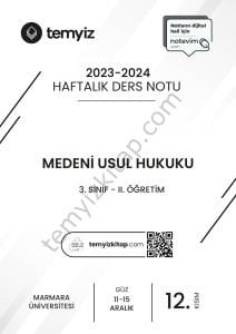 Medeni Usul Hukuku 2.Öğretim 23-24 Güz 12