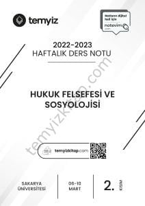 Sakarya Üniversitesi Hukuk Felsefesi ve Sosyolojisi 22-23 Bahar 2