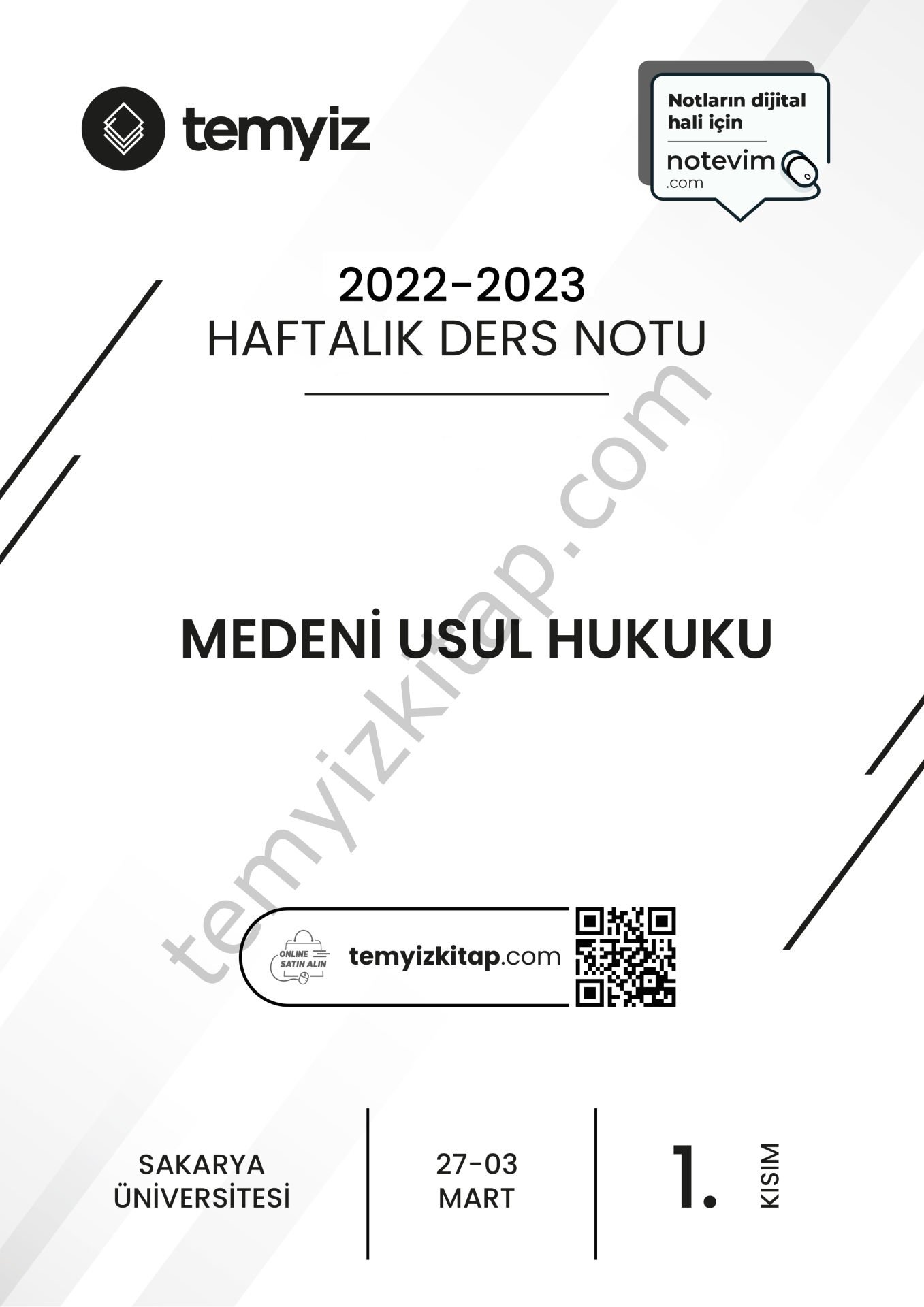 Sakarya Üniversitesi Medeni Usul Hukuku 22-23 Bahar 1