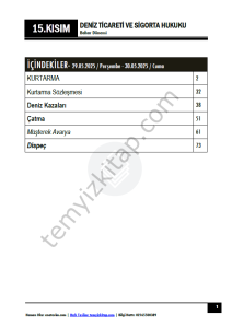 Deniz Ticareti ve Sigorta Hukuku 24-25 Bahar 15