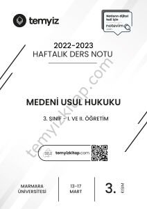 Medeni Usul Hukuku 22-23 Bahar 3