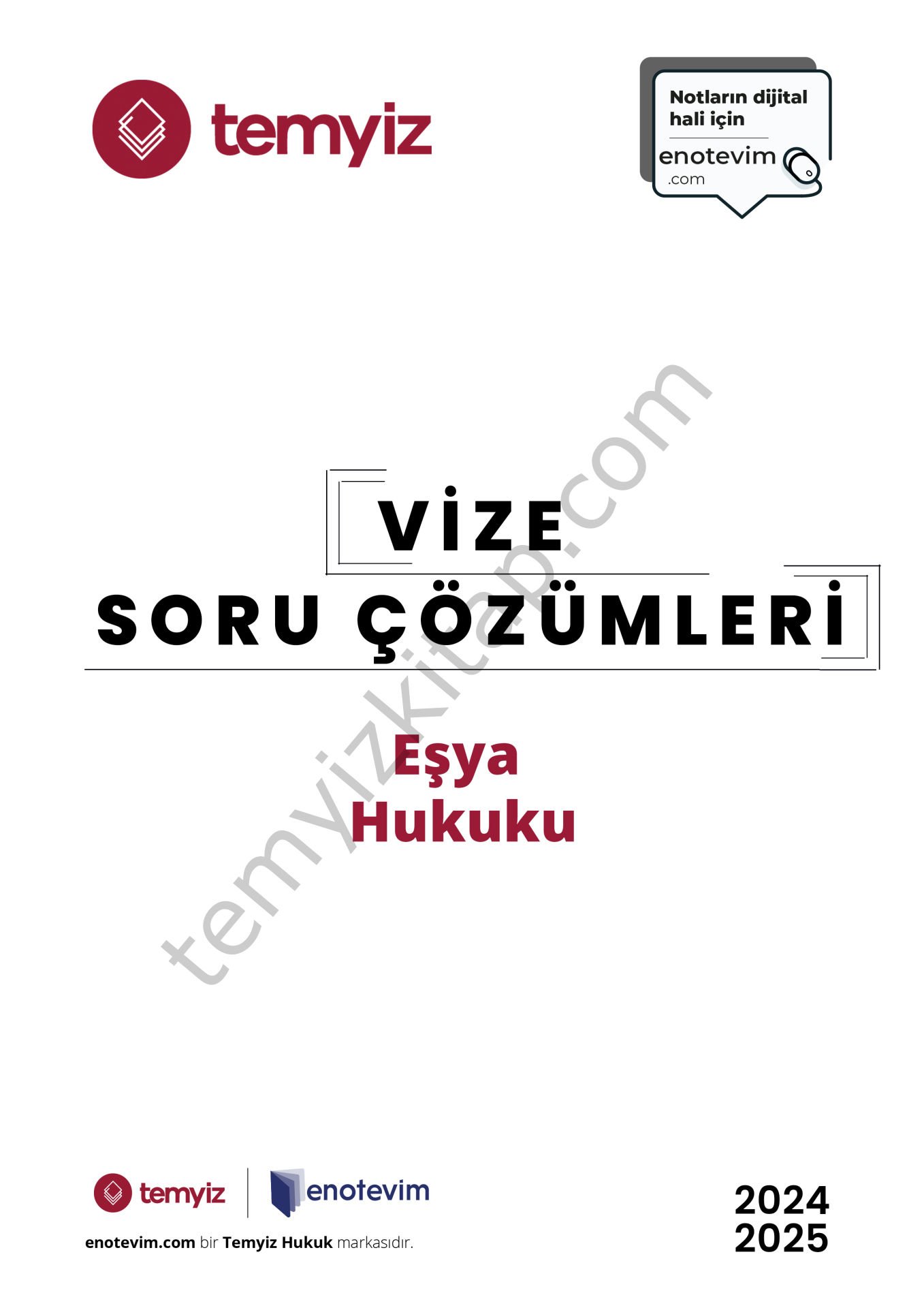 Eşya Hukuku 2024-2025 Vize Çözümleri